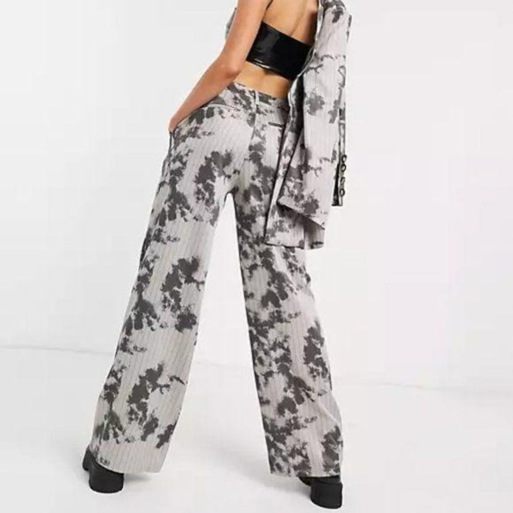 Jaded London Tie Dye Relaxed Wide Leg Pants Pinstripe - Picture 3 of 11